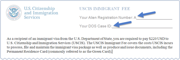 USCIS - Immigrant Fee - Verify Identity